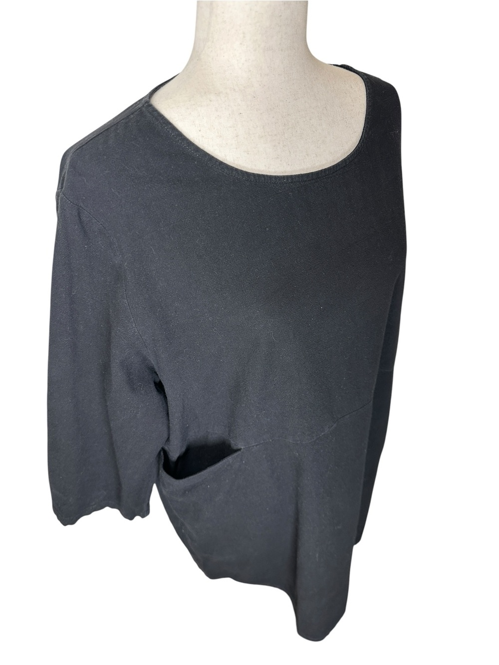 Unbranded Black 100% Cotton Oversized Pocket Tunic Top One Size